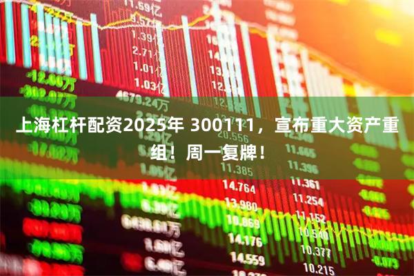 上海杠杆配资2025年 300111，宣布重大资产重组！周一复牌！