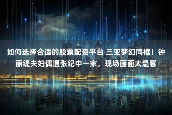 如何选择合适的股票配资平台 三亚梦幻同框！钟丽缇夫妇偶遇张纪中一家，现场画面太温馨