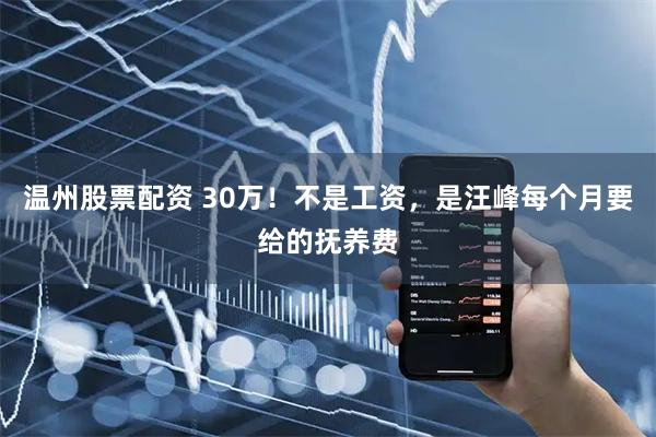 温州股票配资 30万！不是工资，是汪峰每个月要给的抚养费