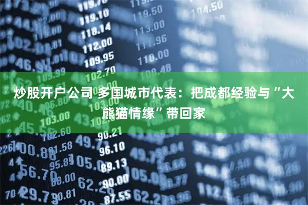 炒股开户公司 多国城市代表：把成都经验与“大熊猫情缘”带回家